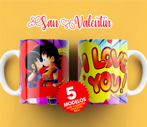 Producto - Plantillas Tazas Dragon Ball San Valentín Diseños Sublimar #t620