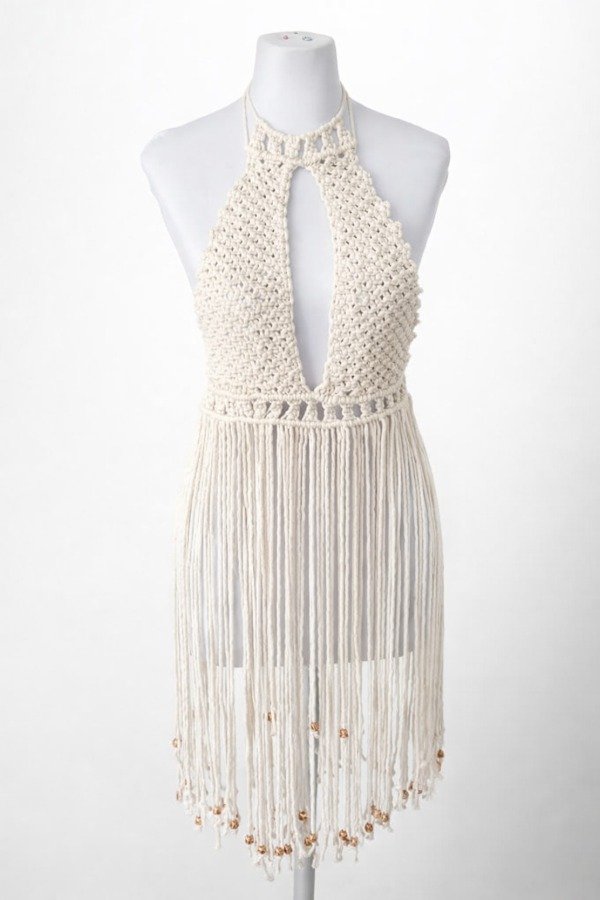 Producto - Vestido Naty  Macramé y Flecos
