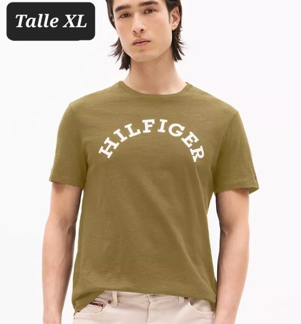 Remera manga cortahombre Tommy Hilfiger talle Xl verde