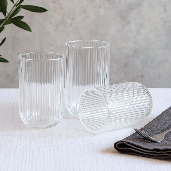 Producto - VASO RAYADO TRANSPARENTE X 6 VIDRIO 270 ML - 0