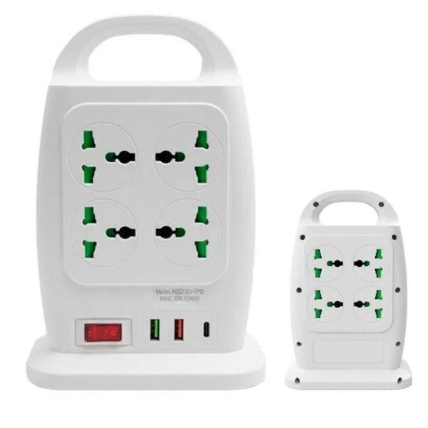 Producto - ZAPATILLA ALARGUE DOBLE CARA 8 ENCHUFE 2USB + 1 TYPE C 220V 2M (mx)
