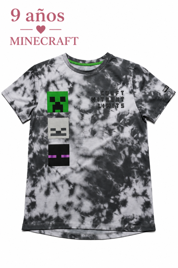 Producto - Remera Batik Gris Minecraft 9 años - 0