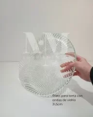 Producto - Plato de torta con ondas 31,5cm vidrio