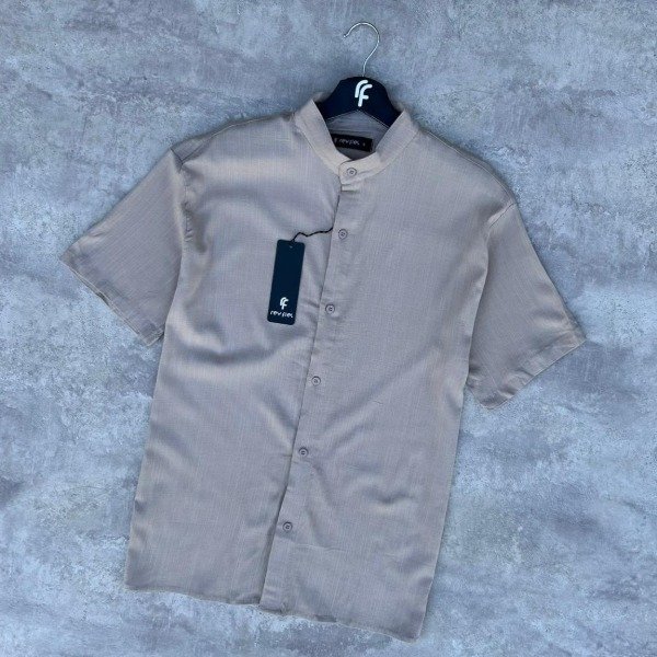 Producto - CAMISA LINO CUELLO MAO BEIGE