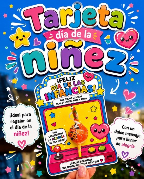 Producto - TARJETA MAQUINITA DÍA DE LAS INFANCIAS
