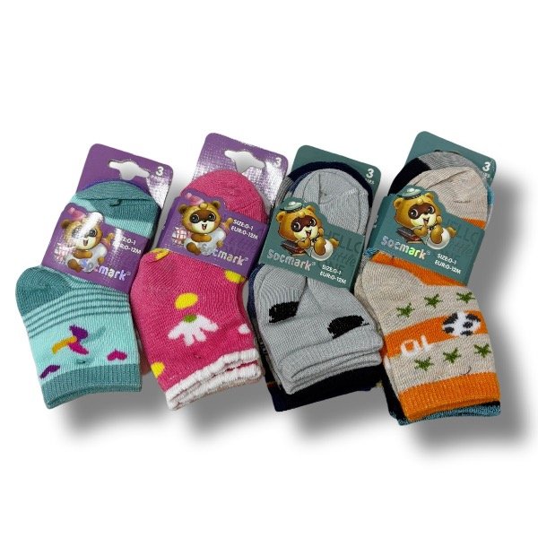 Producto - DOCENA CERRADA - Media Caña Básicas Surtidas por Talle - Niñas y Niños