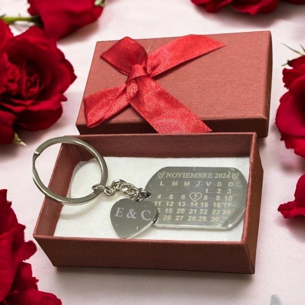 Producto - Llavero Calendario Aniversario Regalo Enamorados Grabado