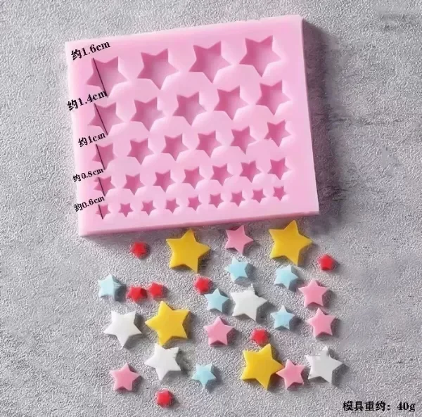 Producto - Molde Silicona 32 Estrellas Planas 7887