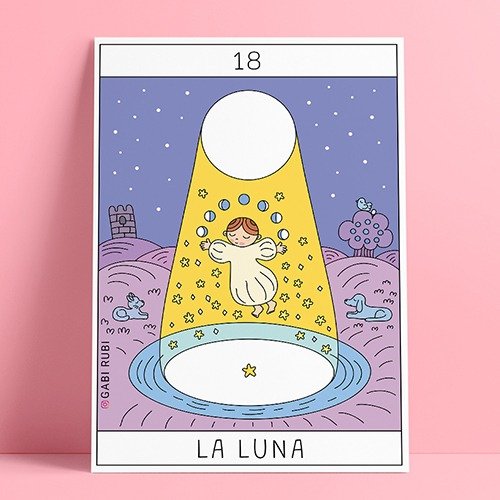 Producto - POSTAL TAROT 18 : LA LUNA