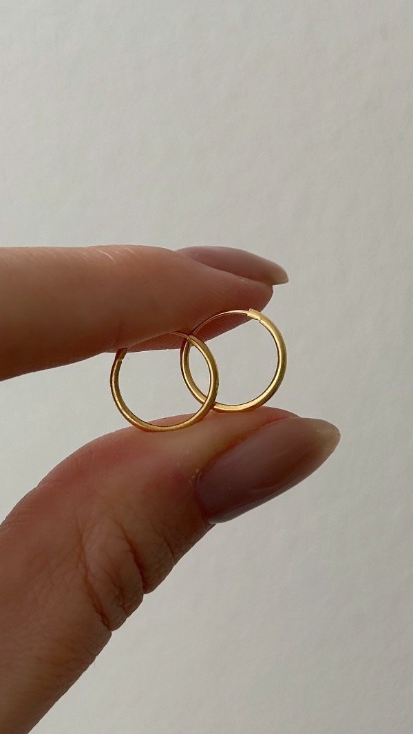 Producto - Argollas finas 1,3cm ORO LAMINADO - 0