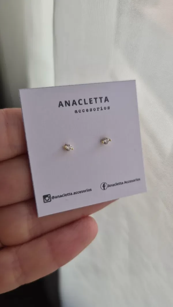 Producto - Mini mini cubic blanco enchapado en oro pasantes
