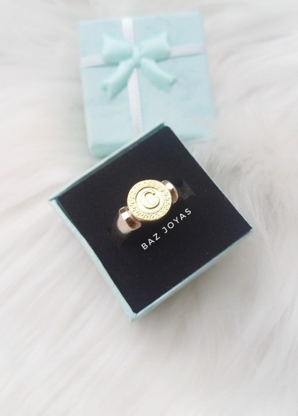 Producto - ANILLO SELLO INICIAL PLATA Y ORO