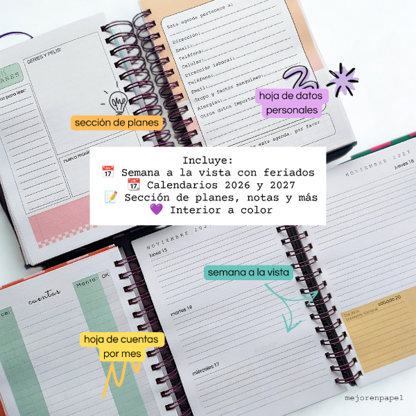 Producto - Agenda 2027 Semana a la vista- TAPA PERSONALIZADA - 5