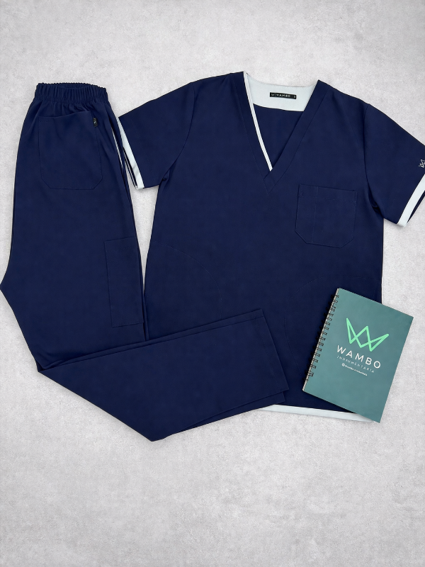 Producto - OLIVO SPANDEX (Azul detalle Gris)