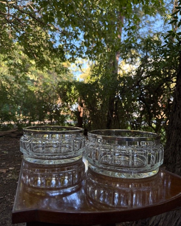 Producto - Dúo de centros en cristal y virola - Plata Lappas