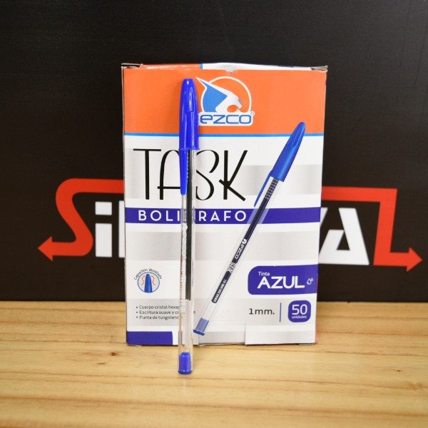 Producto - BOLIGRAFO 1MM TASK AZUL 521302
