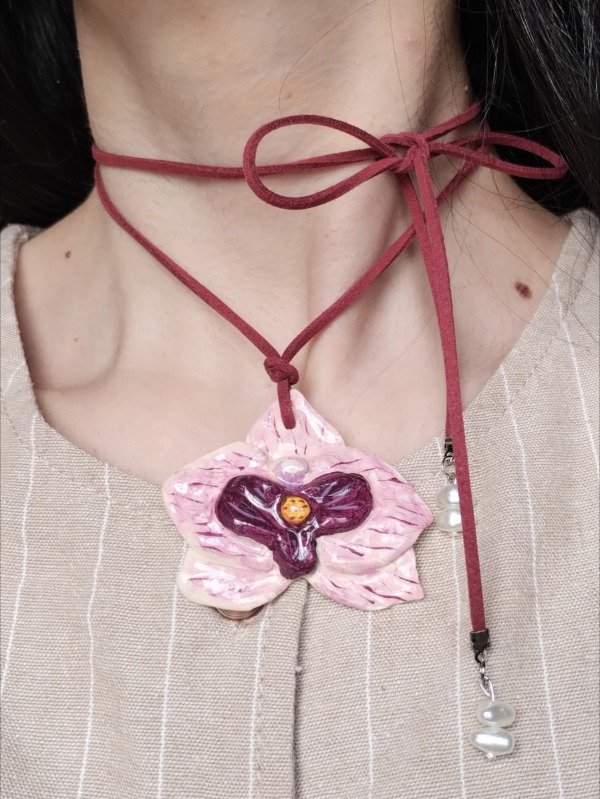 Producto - Orquídea Bordo/Blanca - 2