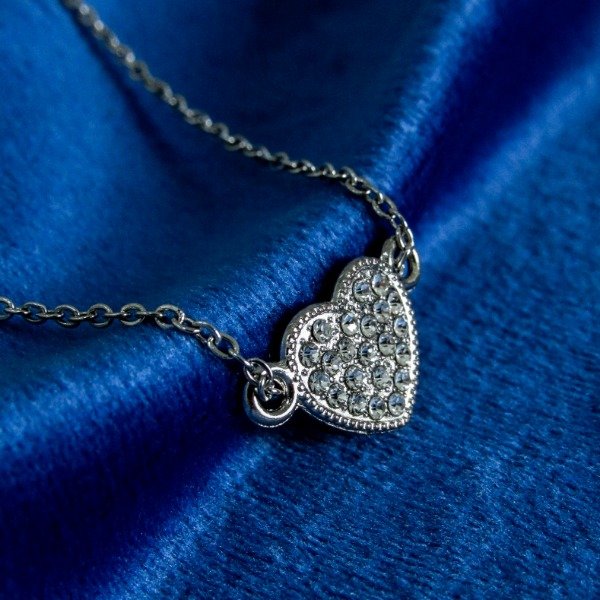 Producto - Collar Corazón Macizo Brillos