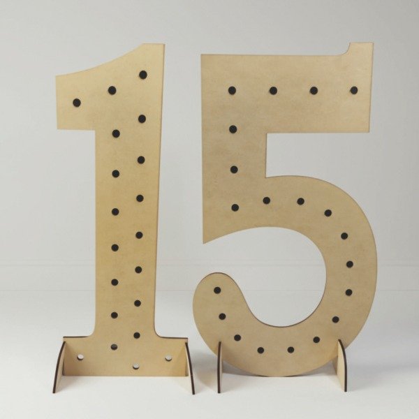 Producto - Número 15 80cm De Alto Plano Con Luces 15 Años Fiestas Eventos