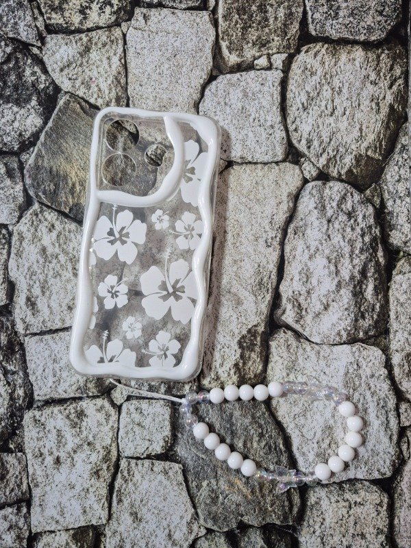 Producto - Funda tpu diseño con holder Xiaomi Note 14 4G flores blancas