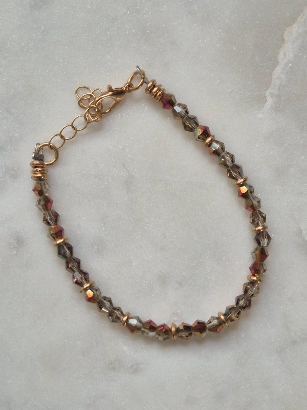 Producto - Pulsera crital ámbar dorada