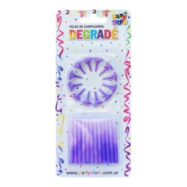 Producto - VELAS DEGRADE VIOLETA Blister x 24 u