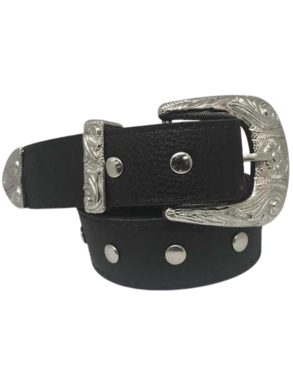 Producto - Cinto texano negro tachas