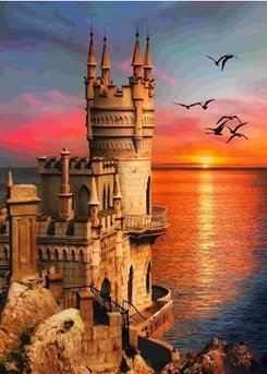 Producto - Kit De Pintura Con Diamantes Diamond Painting 30x40cm - Torre Atardecer