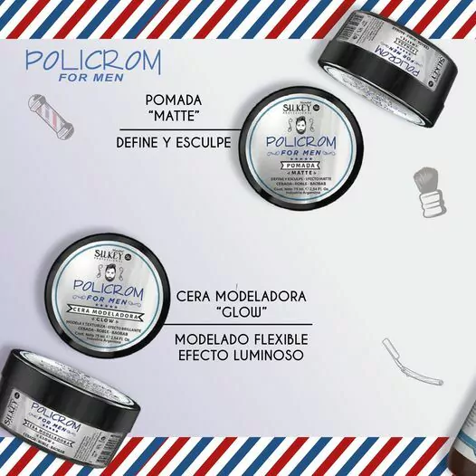 Producto - Silkey - Policrom For Men Cera Modeladora Glow Efecto Brillante 75ml