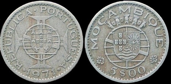 Producto - Mozambique - 5 Escudos (1971) KM #86 - Provincia Portuguesa de Ultramar