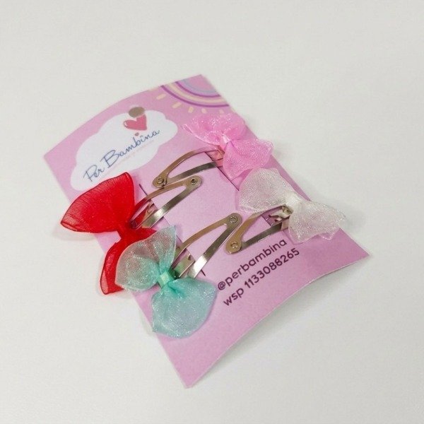 Producto - Set de  hebillas moño de organza