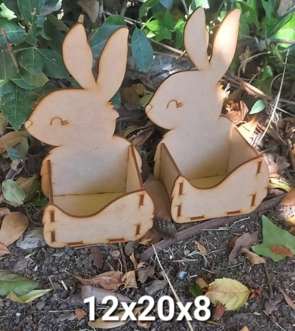 Producto - Cajoncito conejo de Pascua - Corte laser