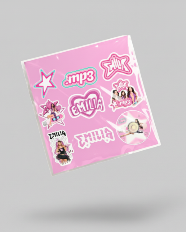 Producto - Plancha de Sticker Inspirada en Emilia Mernes Mp3