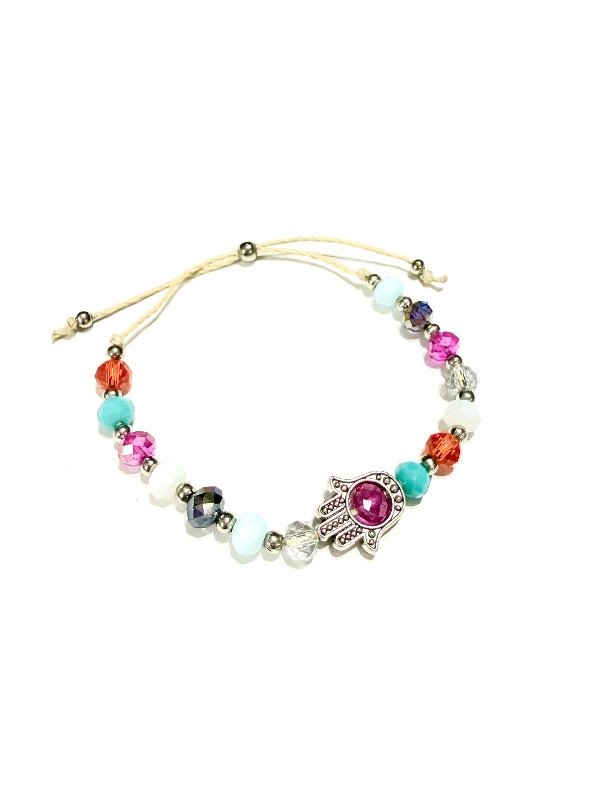 Producto - Pulsera HAMSA PROTECTORA Ojo Fucsia