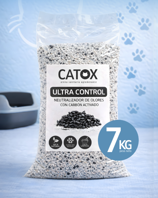 Producto - Arena sanitaria aglomerante Ultra Control con carbón  activado x 7KG