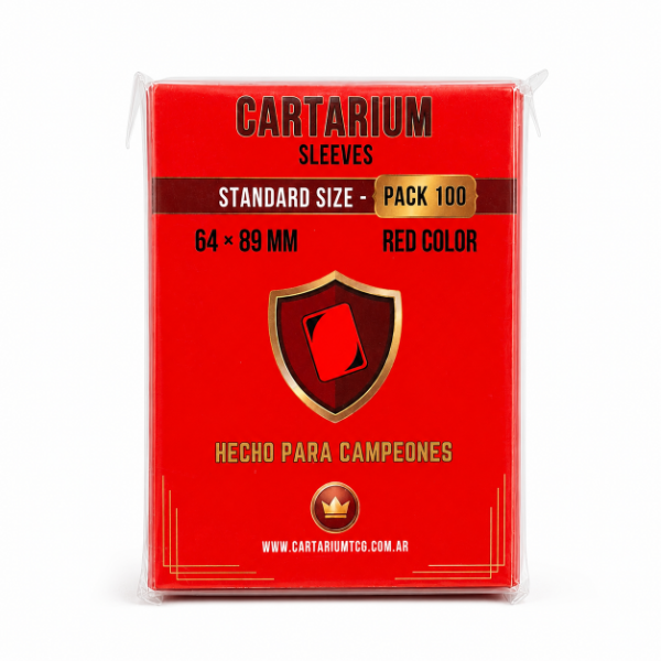 Producto - Sleeves Cartarium Standard 64x89 mm Rojas Commander Pack x100 - 0