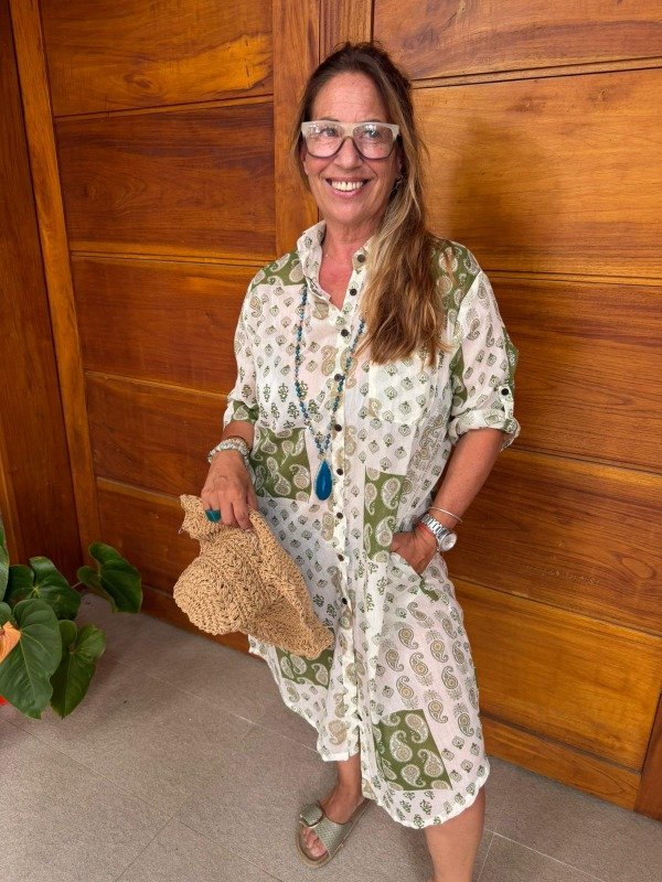 Producto - CAMISOLA VICENC - verde con biege