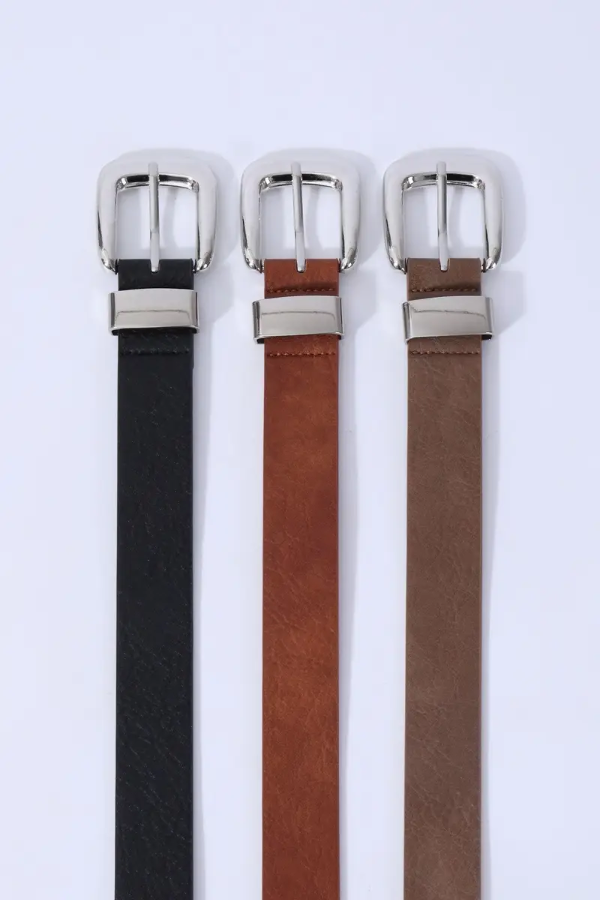 Producto - Cinto ancho con hebilla plateada