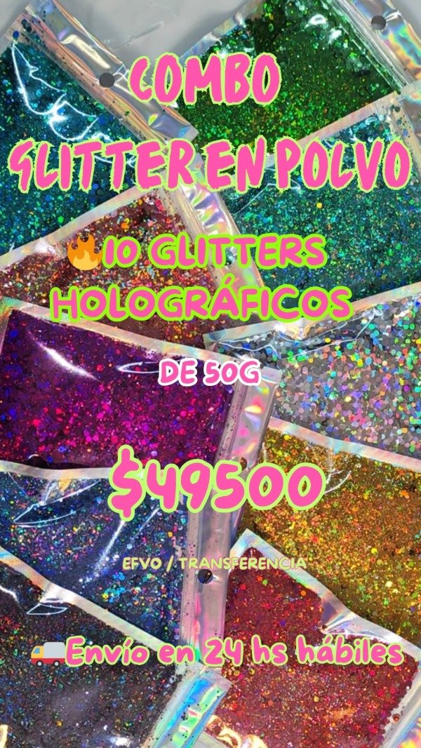 Producto - COMBO GLITTER HOLOGRÁFICOS x50g