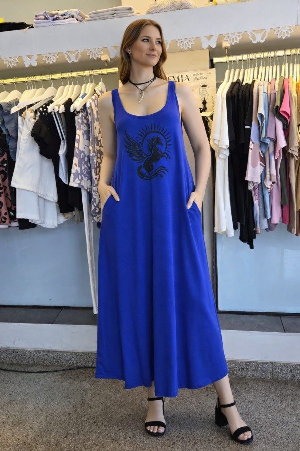 Producto - VESTIDO CON ESTAMPA AZUL