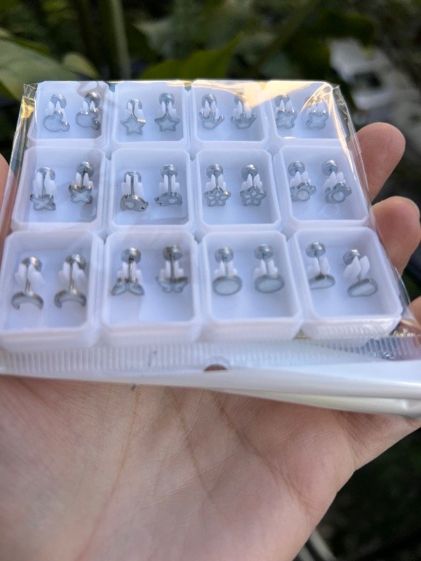 Producto - 12 pares de abridores de acero nácar