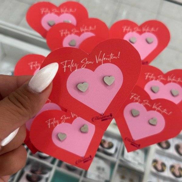 Producto - AROS ACERO CORAZONES LISOS CON PACKAGING