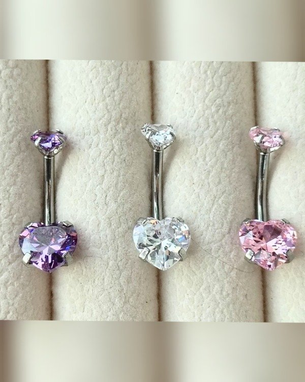 Producto - Ombligo. Doble Strass de Corazones. Varios Colores