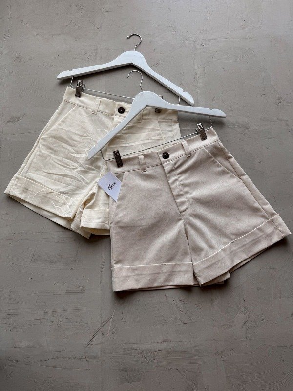 Producto - Short lino rigido BORD. AMARIILLO-BEIGE