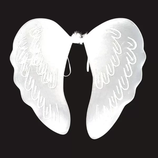 Producto - Alas de angel de tul blanco con brillo plateado