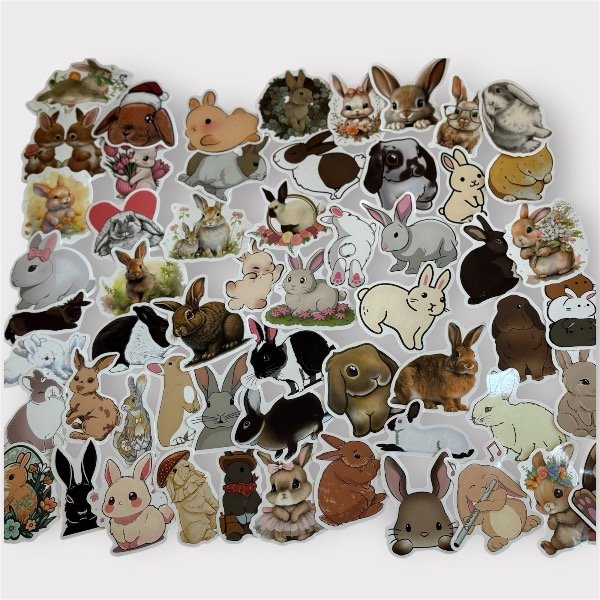 stickers de conejo x10 unidades - silverWheelss