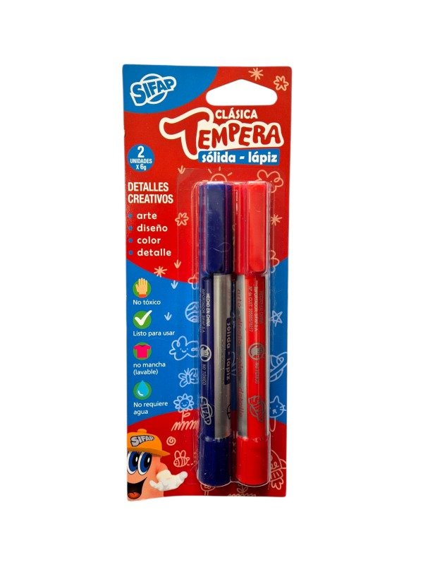 Producto - Témpera Sólida Lapiz Sifap X2 Color Metalizado - Color Clásico