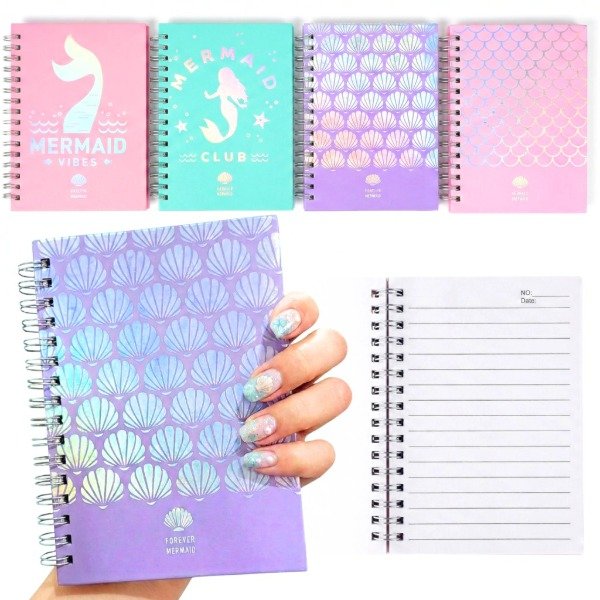 Producto - Cuaderno Escolar Rayado Sirena Escama Efecto Holográfico 14,5 x 10 cm