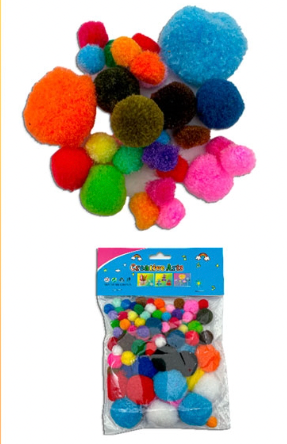 Producto - Pompones de fieltro 90u/16g aproximadamente
