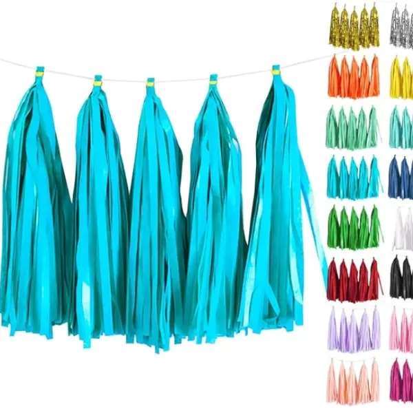 Producto - BORLAS DE PAPEL DE SEDA X 8 CELESTE BANDERA